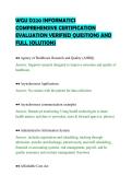 WGU D220 INFORMATICS&NewLine;COMPREHENSIVE CERTIFICATION&NewLine;EVALUATION VERIFIED QUESTIONS AND&NewLine;FULL SOLUTIONS&NewLine;