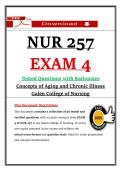 NUR 257 Exam 4 &ndash; Concepts of Aging and Chronic Illness &lpar;2026&sol;2027&rpar; Actual Questions & Answers to Pass the Exam &lpar;100&percnt; Verified&rpar;
