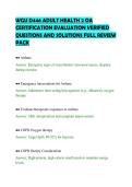 WGU D446 ADULT HEALTH 2 OA&NewLine;CERTIFICATION EVALUATION VERIFIED&NewLine;QUESTIONS AND SOLUTIONS FULL REVIEW&NewLine;PACK&NewLine;