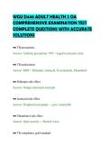 WGU D446 ADULT HEALTH 2 OA&NewLine;COMPREHENSIVE EXAMINATION TEST&NewLine;COMPLETE QUESTIONS WITH ACCURATE&NewLine;SOLUTIONS&NewLine;