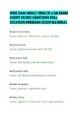 WGU D446 ADULT HEALTH 2 OA EXAM&NewLine;SCRIPT TESTED QUESTIONS FULL&NewLine;SOLUTION PREMIUM STUDY MATERIAL&NewLine;