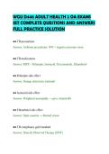 WGU D446 ADULT HEALTH 2 OA EXAMS&NewLine;SET COMPLETE QUESTIONS AND ANSWERS&NewLine;FULL PRACTICE SOLUTION&NewLine;