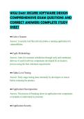 WGU D487 SECURE SOFTWARE DESIGN&NewLine;COMPREHENSIVE EXAM QUESTIONS AND&NewLine;CORRECT ANSWERS COMPLETE STUDY&NewLine;SHEET&NewLine;