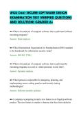 WGU D487 SECURE SOFTWARE DESIGN&NewLine;EXAMINATION TEST VERIFIED QUESTIONS&NewLine;AND SOLUTIONS GRADED A&plus;&NewLine;