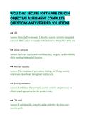 WGU D487 SECURE SOFTWARE DESIGN&NewLine;OBJECTIVE ASSESSMENT COMPLETE&NewLine;QUESTIONS AND VERIFIED SOLUTIONS&NewLine;