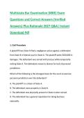 Multistate Bar Examination &lpar;MBE&rpar; Exam &NewLine;Questions and Correct Answers &lpar;Verified &NewLine;Answers&rpar; Plus Rationale 2027 Q&A&vert; Instant &NewLine;Download Pdf