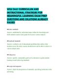 WGU D637 CURRICULUM AND&NewLine;INSTRUCTIONAL STRATEGIES FOR&NewLine;MEANINGFUL LEARNING EXAM PREP&NewLine;QUESTIONS AND SOLUTIONS ALREADY&NewLine;PASSED&NewLine;