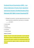 Graduate Record Examination &lpar;GRE&rpar; &ndash; Law &NewLine;School Admissions Practice Exam Questions &NewLine;and Correct Answers &lpar;Verified Answers&rpar; Plus &NewLine;Rationale 2027 Q&A&vert; Instant Download Pdf 