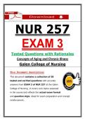 NUR 257 Exam 3 &ndash; Concepts of Aging and Chronic Illness Galen &lpar;2026&sol;2027&rpar; Actual Questions & Answers to Pass the Exam &lpar;100&percnt; Verified&rpar;