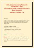 NSG 432 Exam 2&colon; Nursing Care of the &NewLine;Childbearing Family &NewLine;Practice Questions & Answers with Evidence&NewLine;Based Rationales &NewLine;2026&sol;2027 Academic Year