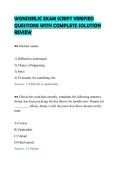 WONDERLIC EXAM SCRIPT VERIFIED&NewLine;QUESTIONS WITH COMPLETE SOLUTION&NewLine;REVIEW&NewLine;