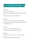 WONDERLIC SLE EXAM SCRIPT VERIFIED&NewLine;QUESTIONS WITH ACCURATE ANSWERS&NewLine;