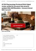 ATI RN Pharmacology Proctored EXAM &lpar;latest version verified for accuracy&rpar; fully solved & updated 2026-2027&lpar;Questions &plus; Answers&rpar; Solved 100&percnt; Correct&excl;&excl;&NewLine;