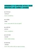 WONDERLIC SLE UPDATED ACTUAL EXAM&NewLine;QUESTIONS AND CORRECT ANSWERS&NewLine;