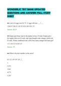 WONDERLIC TEST BANK UPDATED&NewLine;QUESTIONS AND ANSWERS FULL STUDY&NewLine;SHEET&NewLine;