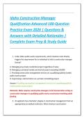 Idaho Construction Manager Qualification Advanced 100-Question Practice Exam 2026 &vert; Questions & Answers with Detailed Rationales &vert; Complete Exam Prep & Study Guide