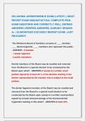 OKLAHOMA JURISPRUDENCE EXAM &lpar;LATEST&rpar; &vert;&vert; MOST &NewLine;RECENT EXAM 2026&vert;2027ACTUAL COMPLETE REAL &NewLine;EXAM QUESTIONS AND CORRECTLY WELL DEFINED &NewLine;ANSWERS &lpar;VERIFIED ANSWERS&rpar; ALREADY GRADED &NewLine;A&plus; &vert; GUARANTEED SUCCESS&excl;&excl; NEWEST EXAM &vert; JUST &NewLine;RELEASED&excl;&excl;  