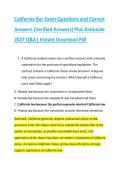 California Bar Exam Questions and Correct &NewLine;Answers &lpar;Verified Answers&rpar; Plus Rationale &NewLine;2027 Q&A&vert; Instant Download Pdf