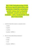 NSG 3280 Pathophysiology EXAM WITH ACCURATE QUESTIONS AND ANSWERS &lpar;VERIFIED ANSWERS&rpar; &vert; LATEST &lpar;2026&sol;2027&rpar; UPDATED VERSION &vert; GALEN COLLEGE OF NURSING &vert; 100&percnt; GUARANTEED PASS &lbrace;JUST RELEASED&rcub;