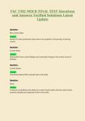 FAC 1502 MOCK FINAL TEST Questions and Answers Verified Solutions Latest Update