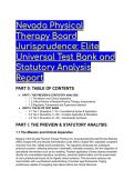 Nevada Physical Therapy Board Jurisprudence Exam &lpar;NV JAM&rpar; 2026&sol;2027 &vert; S-Tier Master Test Bank & Statutory Analysis &vert; NRS & NAC 640 Complete Study Guide &NewLine;&lpar;Practice Questions with Full Explanations&rpar;