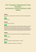 FAC C Package Comprehensive Exam Questions and Answers Verified Solutions Latest Update