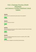 FAC C Package Practice EXAM Questions and Answers Verified Solutions Latest Update