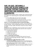 NUR 106 QUIZ&colon; OBTAINING A CAPILLARY BLOOD SAMPLE FOR GLUCOSE TESTING CHAPTER 18 QUESTIONS AND ANSWERS WELL ELABORATED