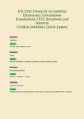 FAC1502 Financial Accounting&NewLine;Elementary Calculations&NewLine;Examination TEST Questions and&NewLine;Answers&NewLine;Verified Solutions Latest Update
