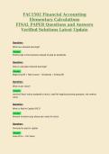 FAC1502 Financial Accounting&NewLine;Elementary Calculations&NewLine;FINAL PAPER Questions and Answers&NewLine;Verified Solutions Latest Update