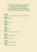 FAC1502 Financial Accounting&NewLine;Elementary Calculations&NewLine;TEST Questions and Answers&NewLine;Verified Solutions Latest Update