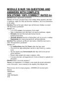 MODULE B NUR 106 QUESTIONS AND ANSWERS WITH COMPLETE SOLUTIONS 100&percnt; CORRECT RATED A&plus;