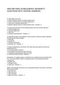ANAT380 FINAL EXAM QUEEN-S UNIVERSITY QUESTIONS WITH VERIFIED ANSWERS