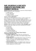 NUR 106 MODULE A QUIZ WITH COMPLETE SOLUTIONS 100&percnt; CORRECT RATED A&plus;
