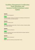 Facilities Management Certification Exam Questions and Answers Verified Solutions Latest Update