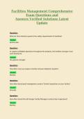 Facilities Management Comprehensive&NewLine;Exam Questions and&NewLine;Answers Verified Solutions Latest&NewLine;Update