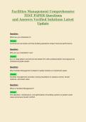 Facilities Management Comprehensive&NewLine;TEST PAPER Questions&NewLine;and Answers Verified Solutions Latest&NewLine;Update