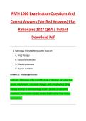 PATH 1000 Examination Questions And &NewLine;Correct Answers &lpar;Verified Answers&rpar; Plus &NewLine;Rationales 2027 Q&A &vert; Instant &NewLine;Download Pdf