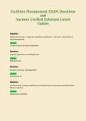 Facilities Management EXAM Questions and Answers Verified Solutions Latest Update 2