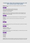 Fundamentals&colon; Skills Clinical Judgement Questions with&NewLine;100&percnt; Verified Answers Latest Update