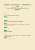 Facilities Management EXAM Questions and Answers Verified Solutions Latest Update 3
