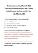 Pure Storage Data Storage Associate &lpar;DSA&rpar; &NewLine;Certification Exam Questions And Correct Answers &NewLine;&lpar;Verified Answers&rpar; Plus Rationales 2027 Q&A &vert; &NewLine;Instant Download Pdf