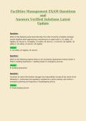 Facilities Management EXAM Questions and Answers Verified Solutions Latest Update 4