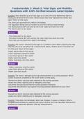 Fundamentals 2&colon; Week 2&colon; Vital Signs and Mobility&NewLine;Questions with 100&percnt; Verified Answers Latest Update