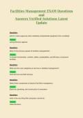 Facilities Management EXAM Questions and Answers Verified Solutions Latest Update