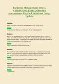 Facilities Management FINAL&NewLine;Certification Exam Questions&NewLine;and Answers Verified Solutions Latest&NewLine;Update