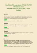 Facilities Management FINAL PAPER Questions and Answers Verified Solutions Latest Update 2