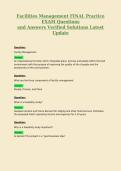 Facilities Management FINAL Practice&NewLine;EXAM Questions&NewLine;and Answers Verified Solutions Latest&NewLine;Update