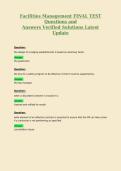 Facilities Management FINAL TEST Questions and Answers Verified Solutions Latest Update 2