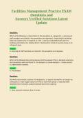 Facilities Management Practice EXAM Questions and Answers Verified Solutions Latest Update 2